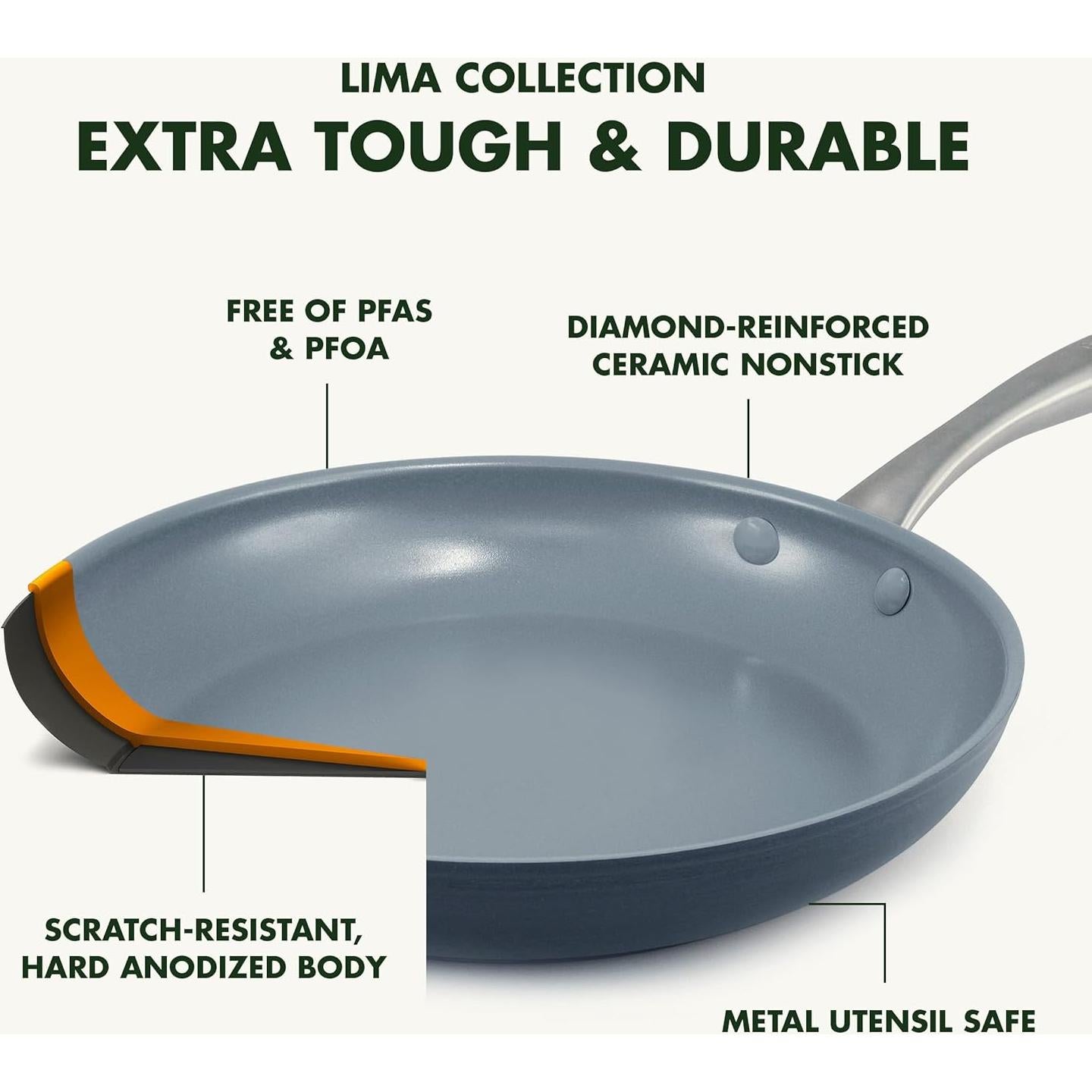 Sartén Antiadherente GreenPan Lima 20 cm Cerámica Saludable