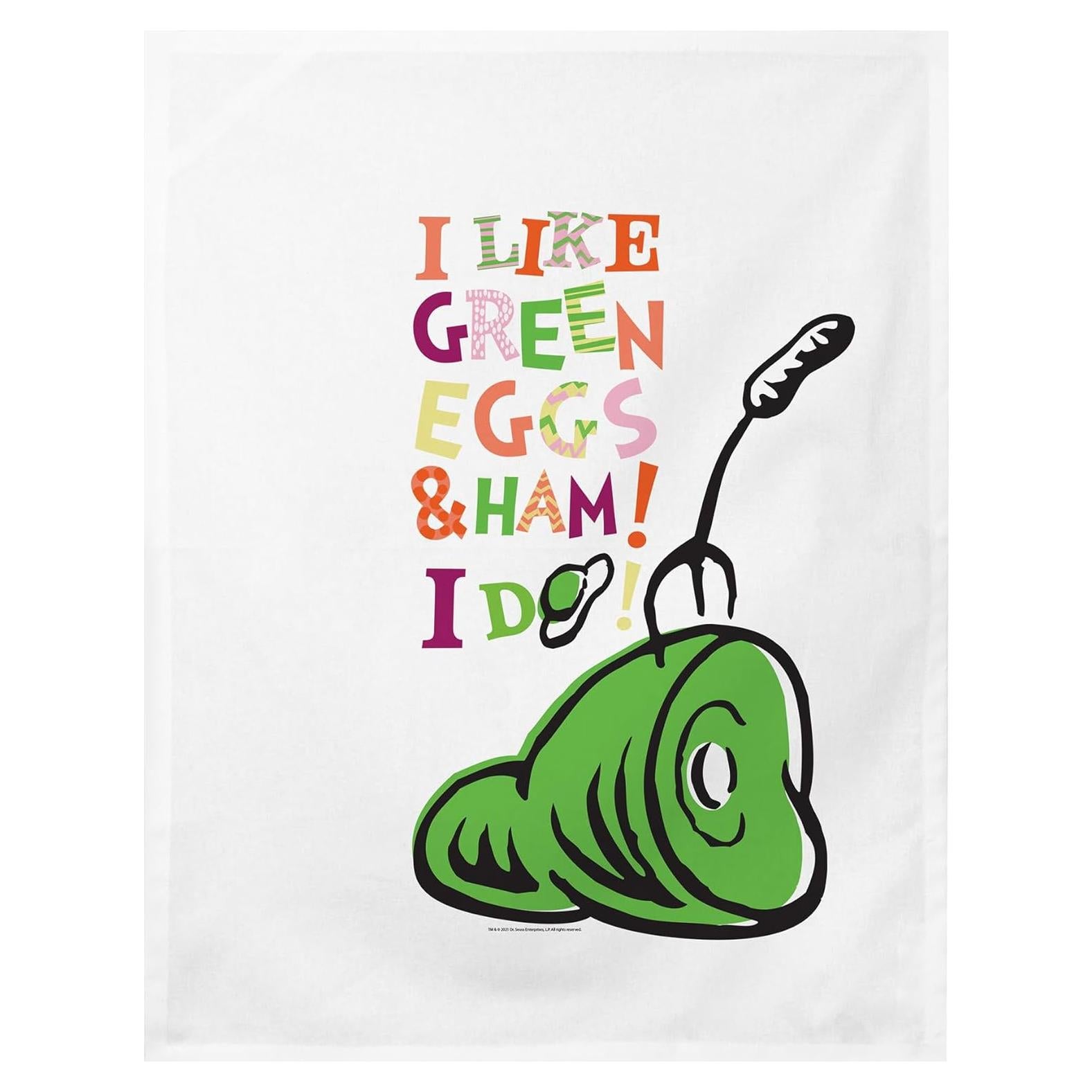 Paño de Cocina Bioworld Dr. Seuss 48x63 cm Huevos Verdes