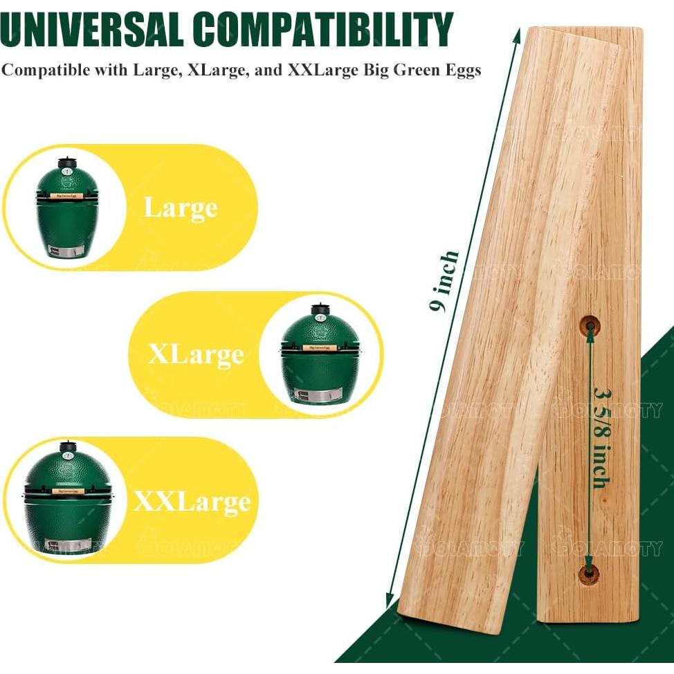 Mango de Madera 22.86 cm DOLAMOTY para Big Green Egg Grande/XLarge/XXLarge