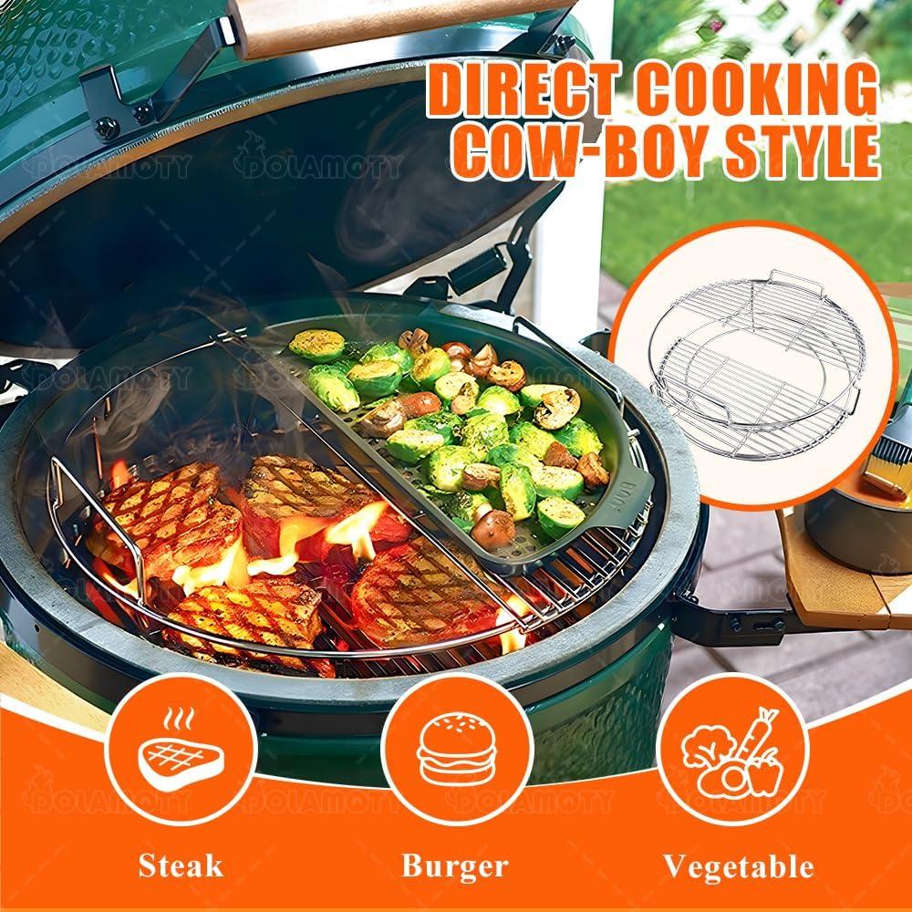 Kit Rack Expansor Acero Inoxidable Big Green Egg Grande 5 Piezas