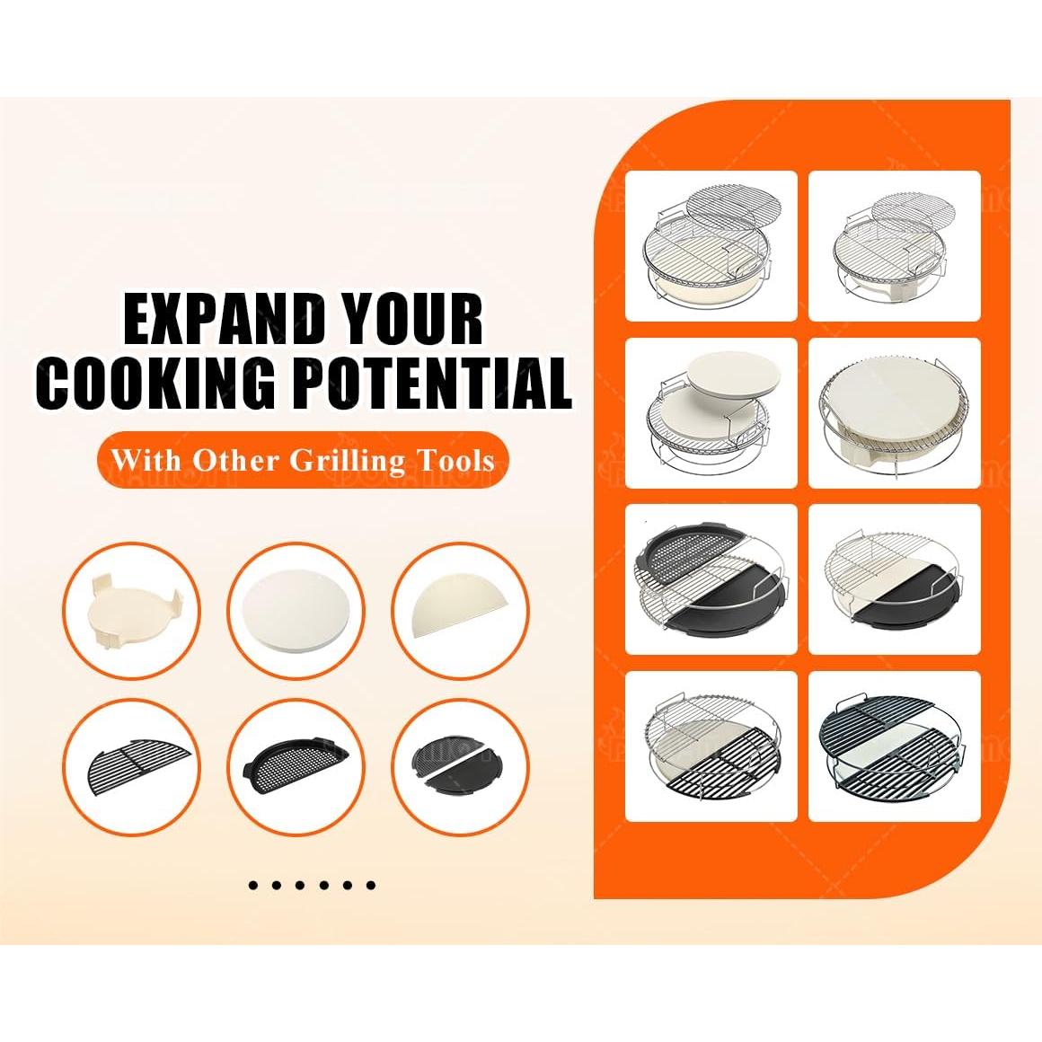 Kit Rack Expansor Acero Inoxidable Big Green Egg Grande 5 Piezas