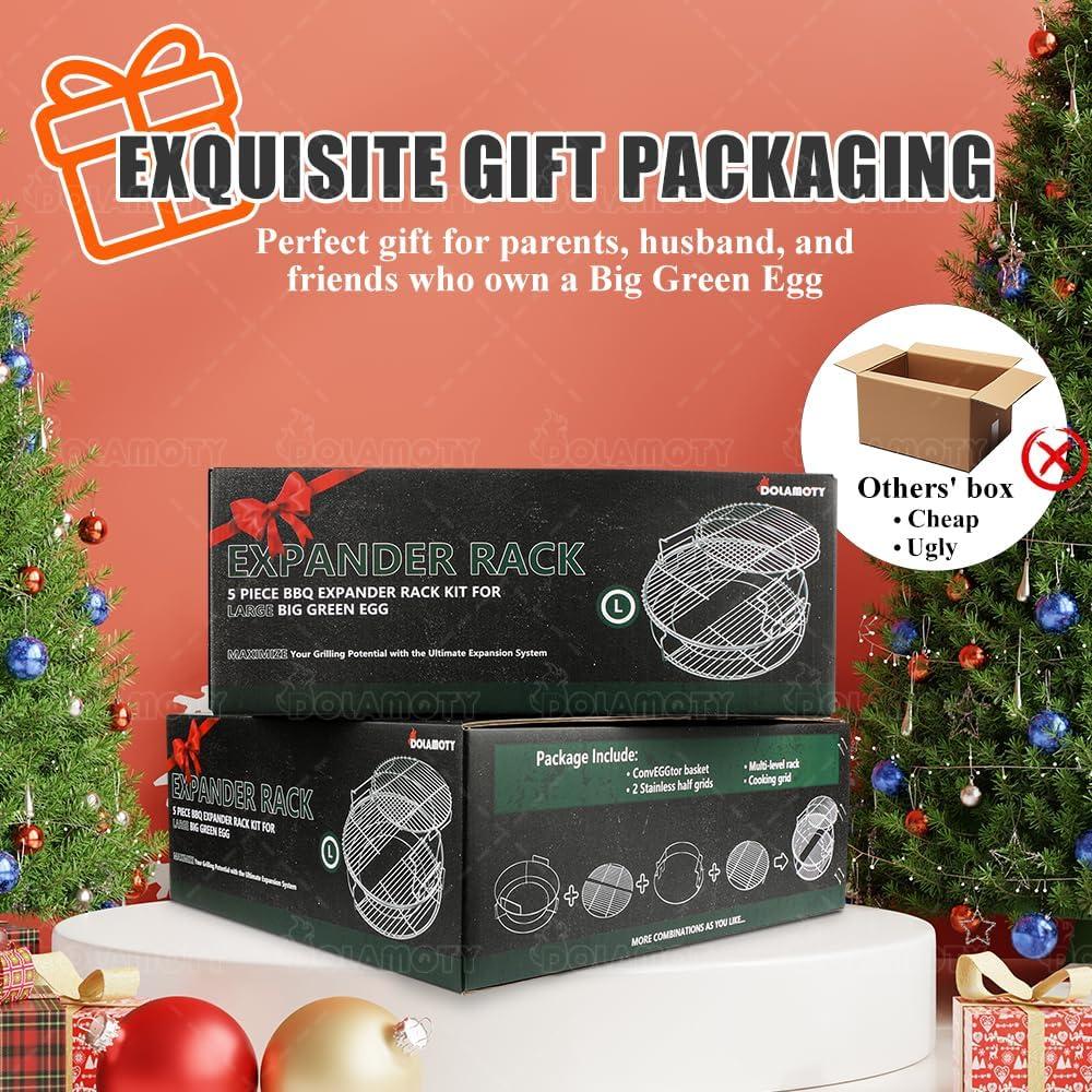 Kit Rack Expansor Acero Inoxidable Big Green Egg Grande 5 Piezas