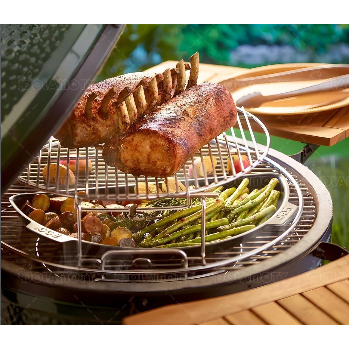 Kit Rack Expansor Acero Inoxidable Big Green Egg Grande 5 Piezas