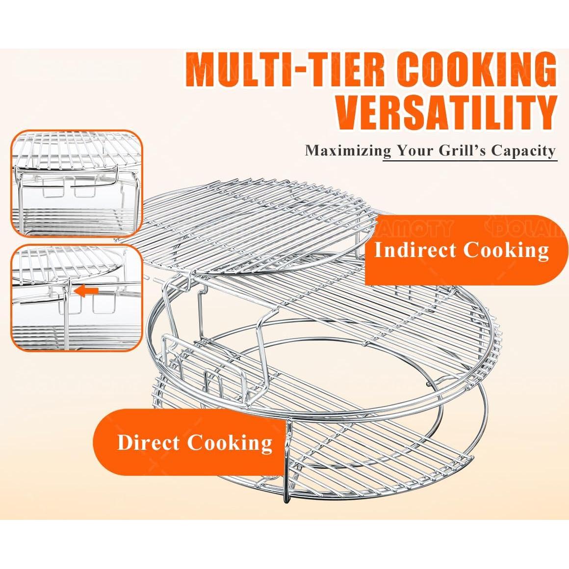 Kit Rack Expansor Acero Inoxidable Big Green Egg Grande 5 Piezas