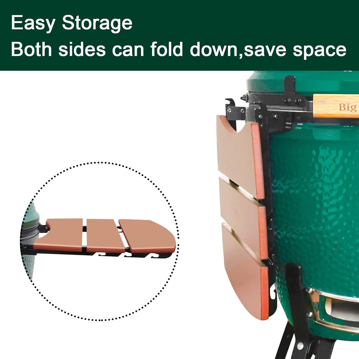 Estantes Laterales Plegables Big Green Egg XL - Quantfire