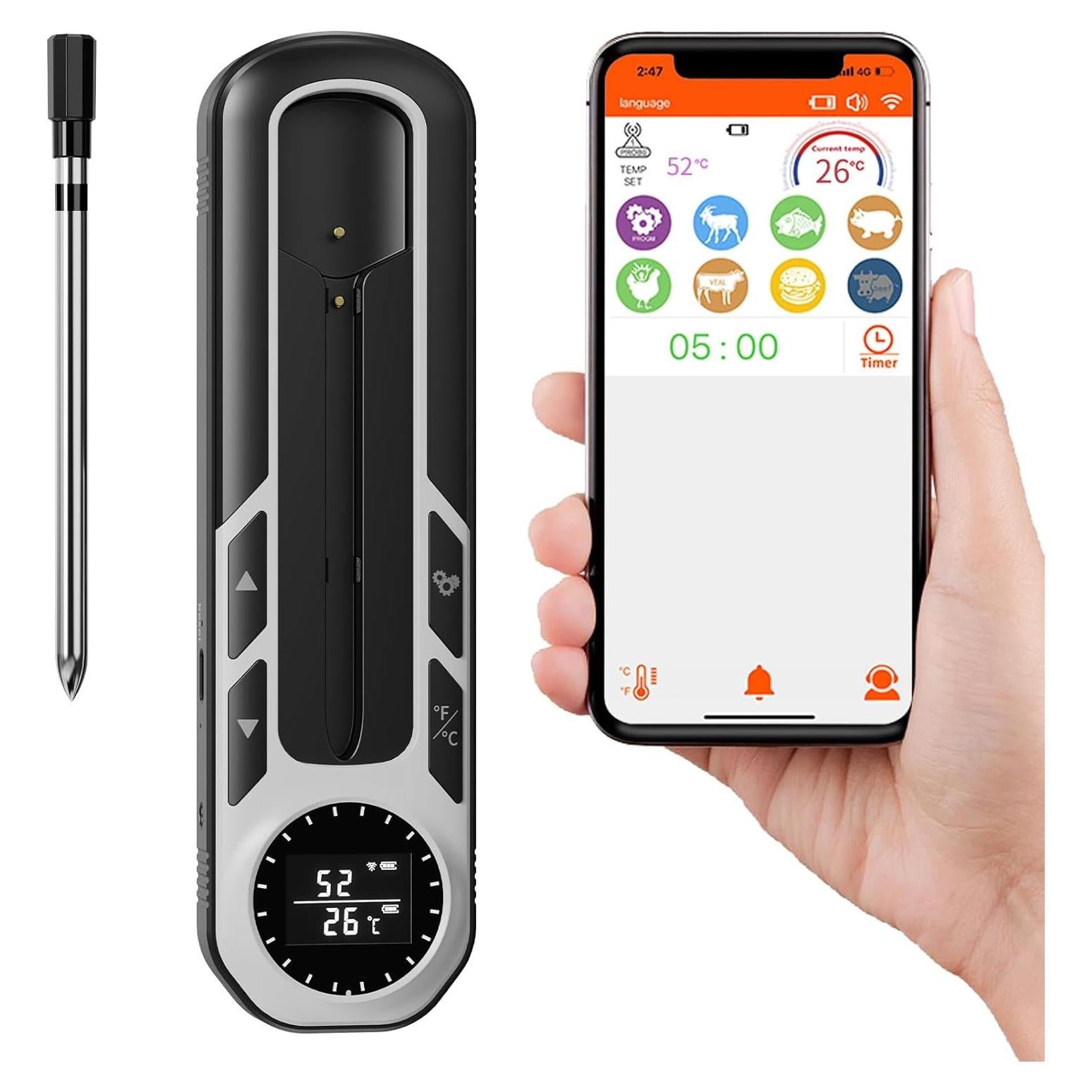 Termómetro de Carne Inalámbrico Judogolf DWX - 500 pies, IP66