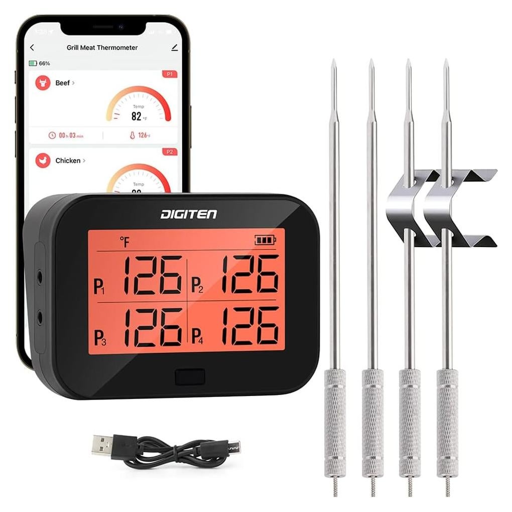 Termómetro Digital Bluetooth SENSTREE 4 Sondas 232°C