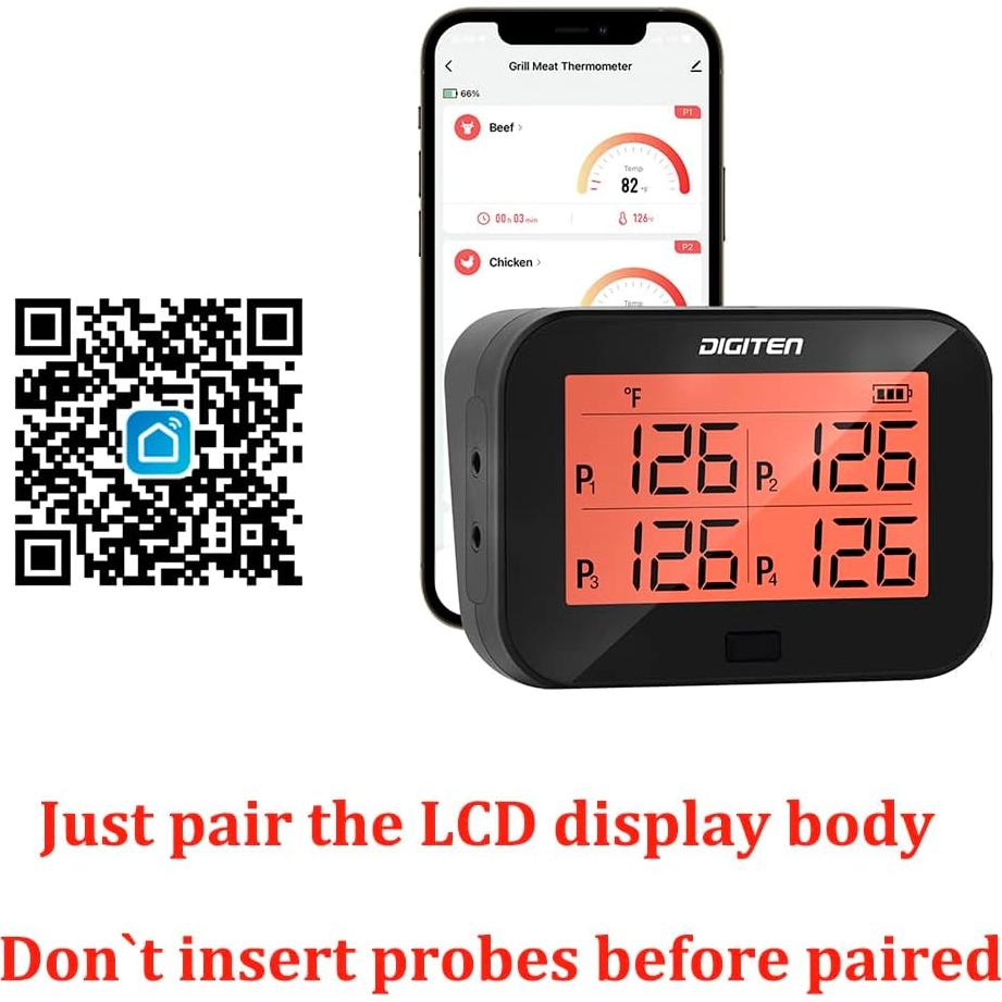 Termómetro Digital Bluetooth SENSTREE 4 Sondas 232°C