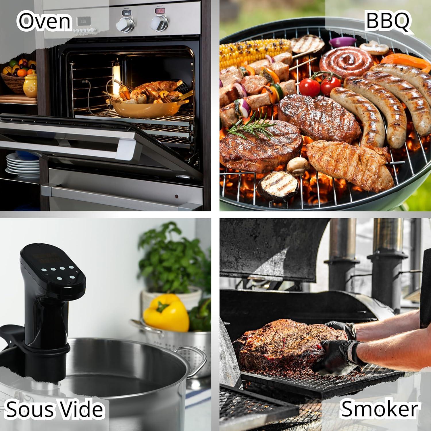 Termómetro Inalámbrico Inteligente Bluetooth - Acero Inoxidable, IPX7, 1-2s