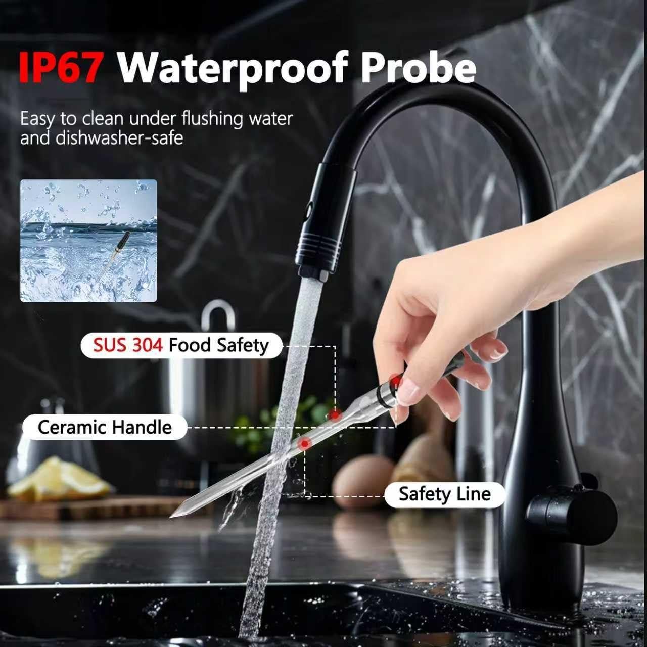 Termómetro de Carne Inalámbrico NADEZHDA con Sonda Recargable