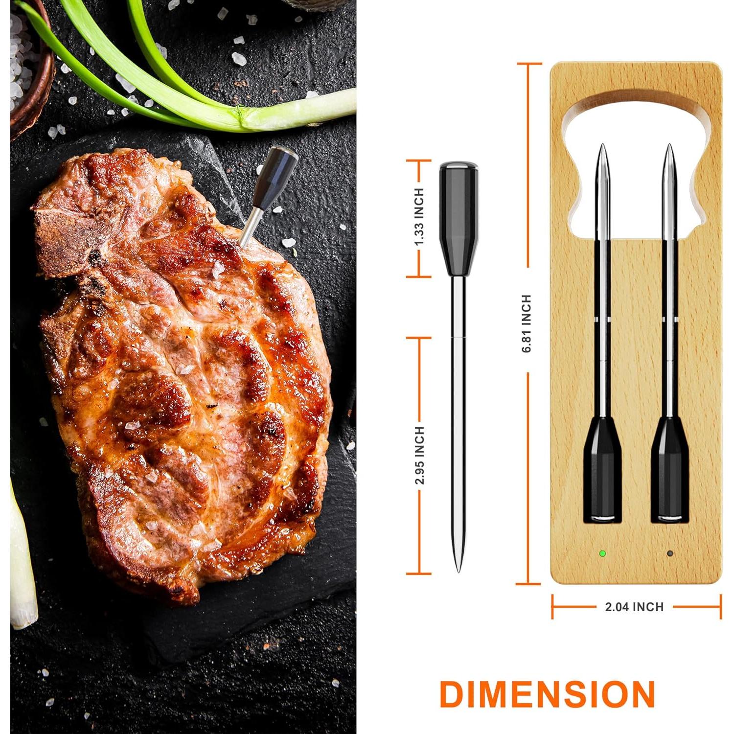 Termómetro de Carne Inalámbrico SLARY con App y 2 Sonas