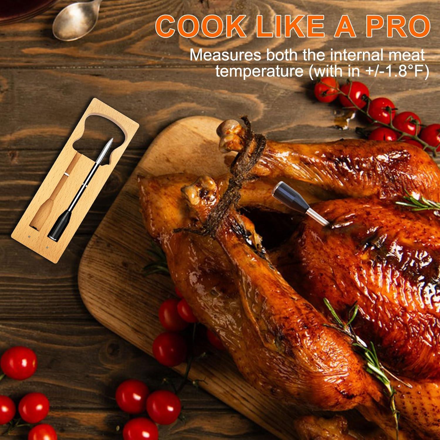 Termómetro de Carne Inalámbrico SLARY con App y 2 Sonas