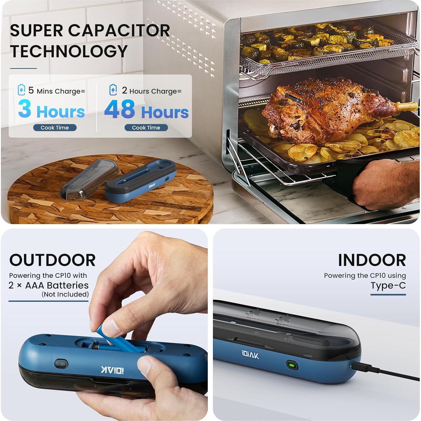 Termómetro de Carne Inalámbrico IDIAK CP10 con Sonda Doble