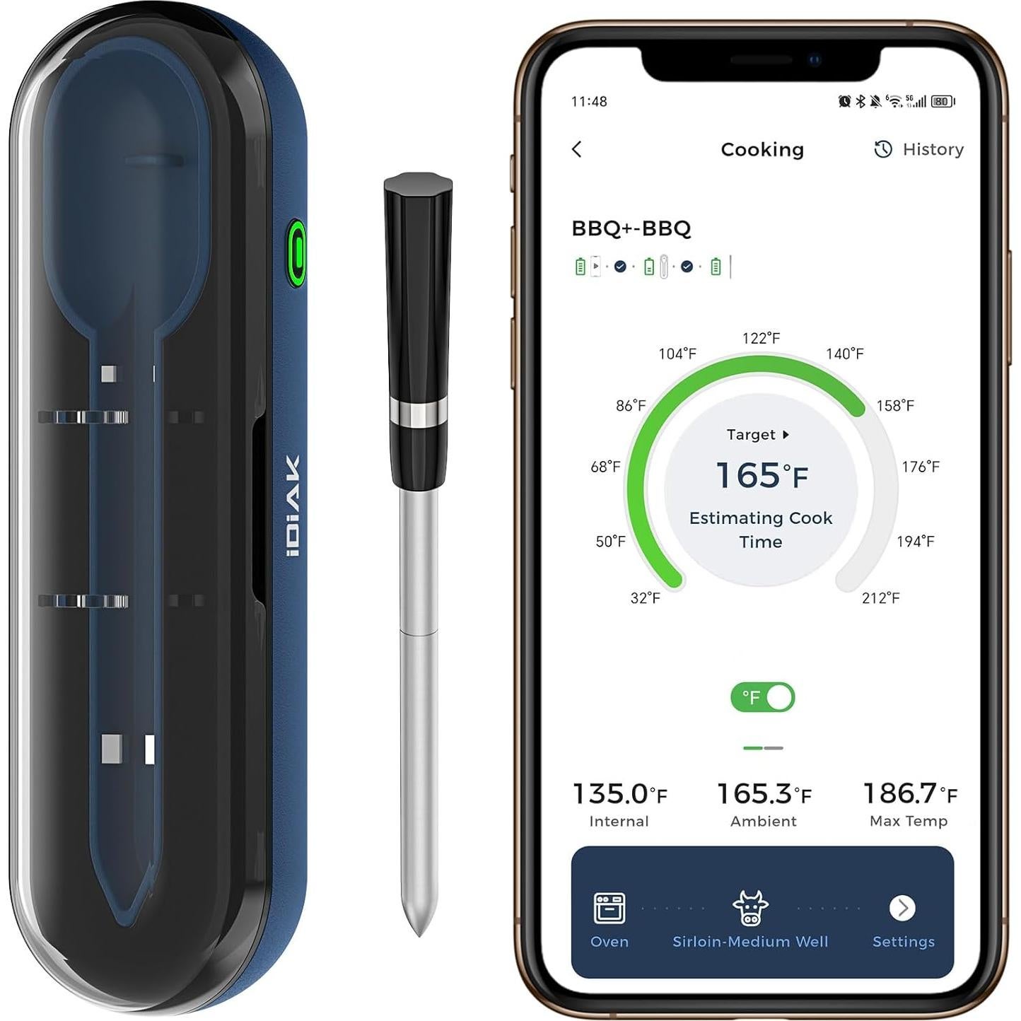 Termómetro de Carne Inalámbrico IDIAK CP10 con Sonda Doble