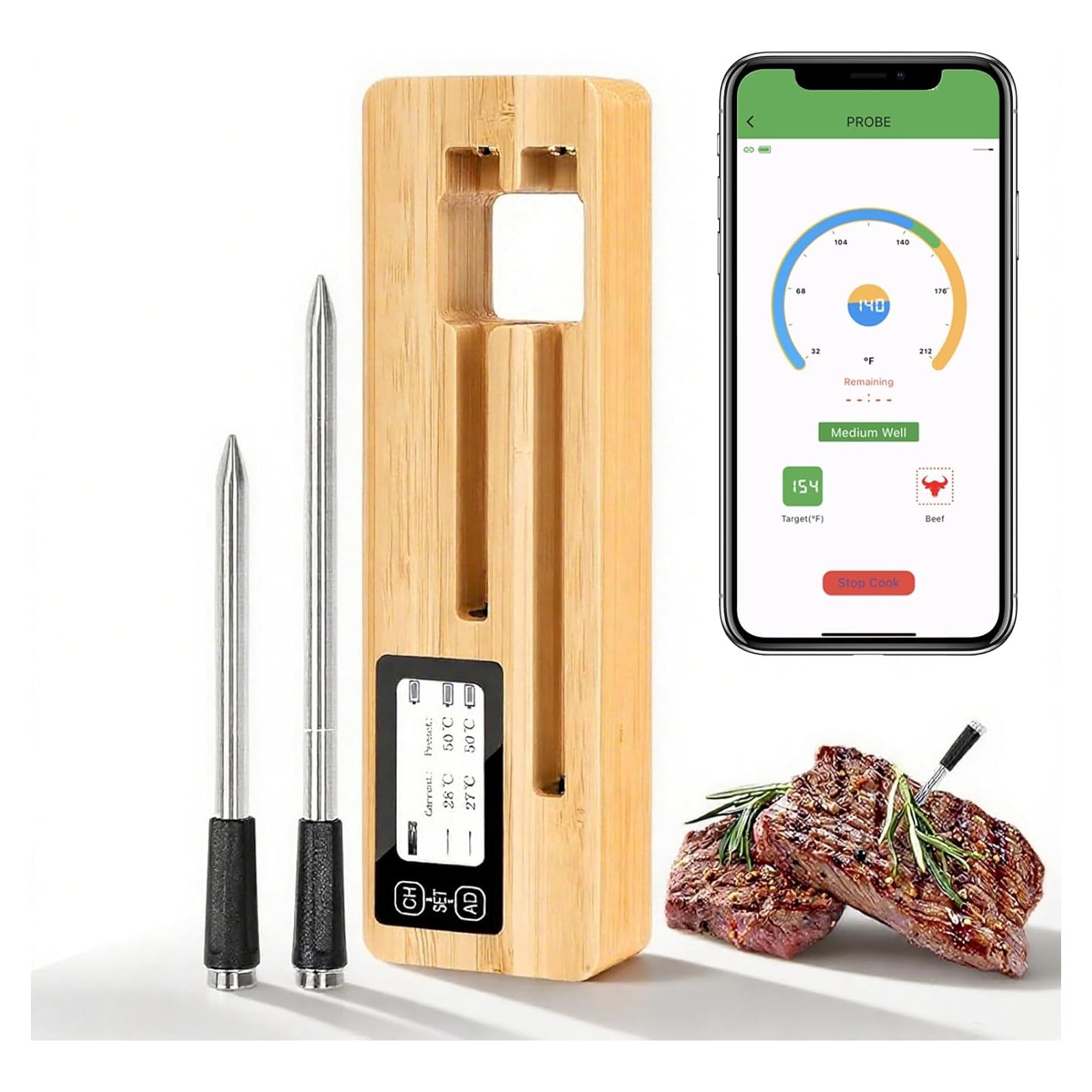 Termómetro de Carne Inalámbrico AiBBQLife con App Bluetooth 5.2