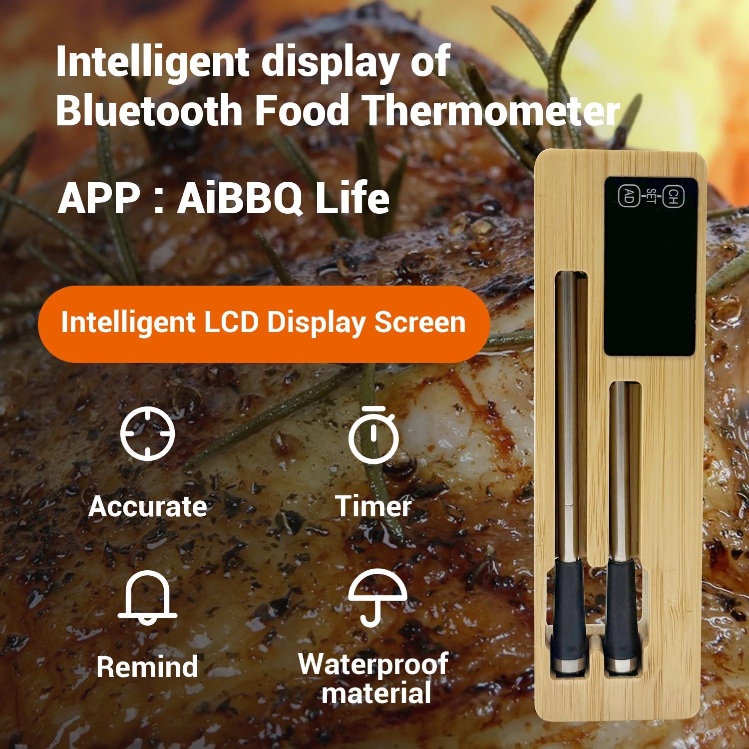 Termómetro de Carne Inalámbrico AiBBQLife con App Bluetooth 5.2
