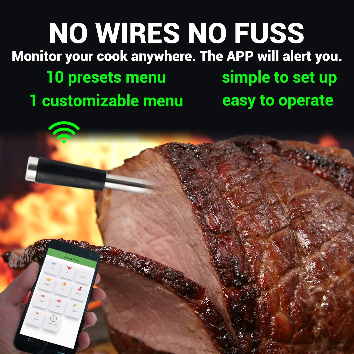 Termómetro de Carne Inalámbrico AiBBQLife con App Bluetooth 5.2