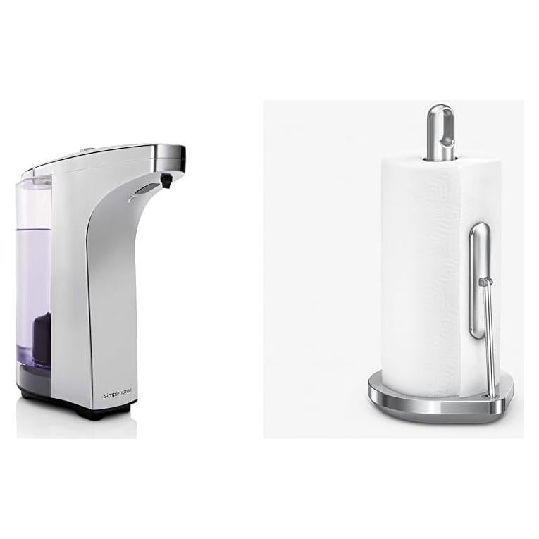 Dispensador de Jabón Líquido con Sensor Simplehuman 236 ml y Soporte de Toallas