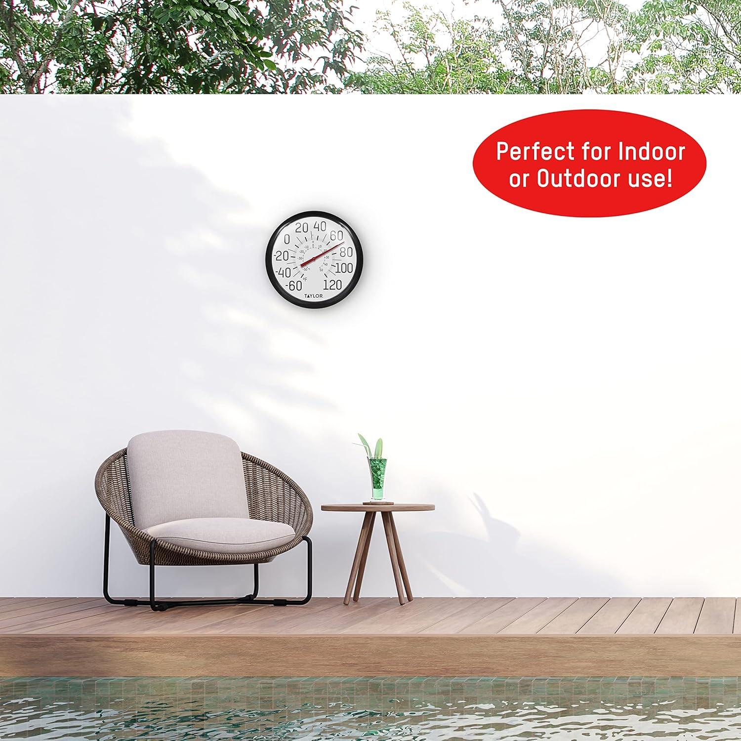 Termómetro de Pared Taylor Grande y Audaz 33.66 cm Negro