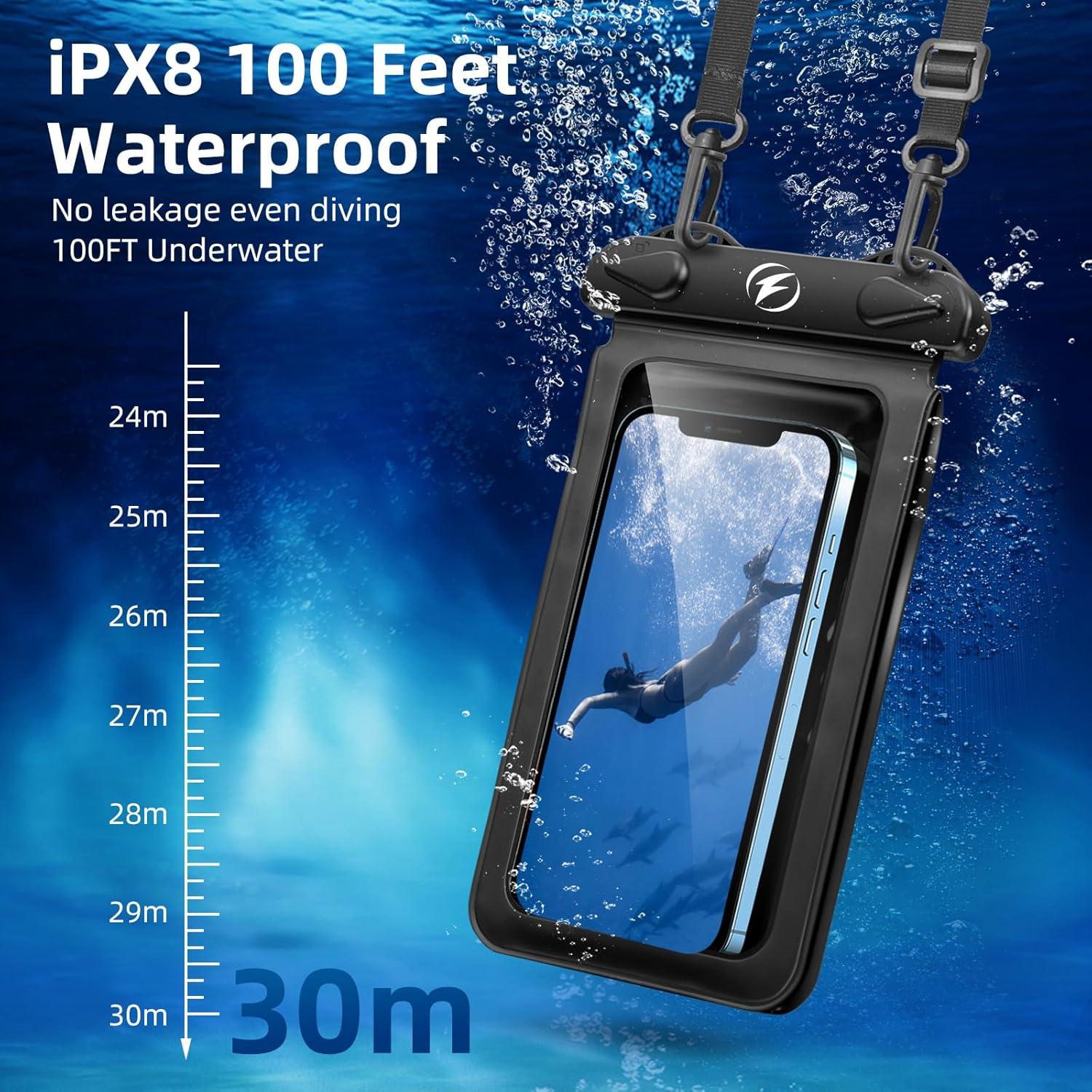 Funda de teléfono impermeable FONKEN 2 en 1 IPX8 21.34 cm