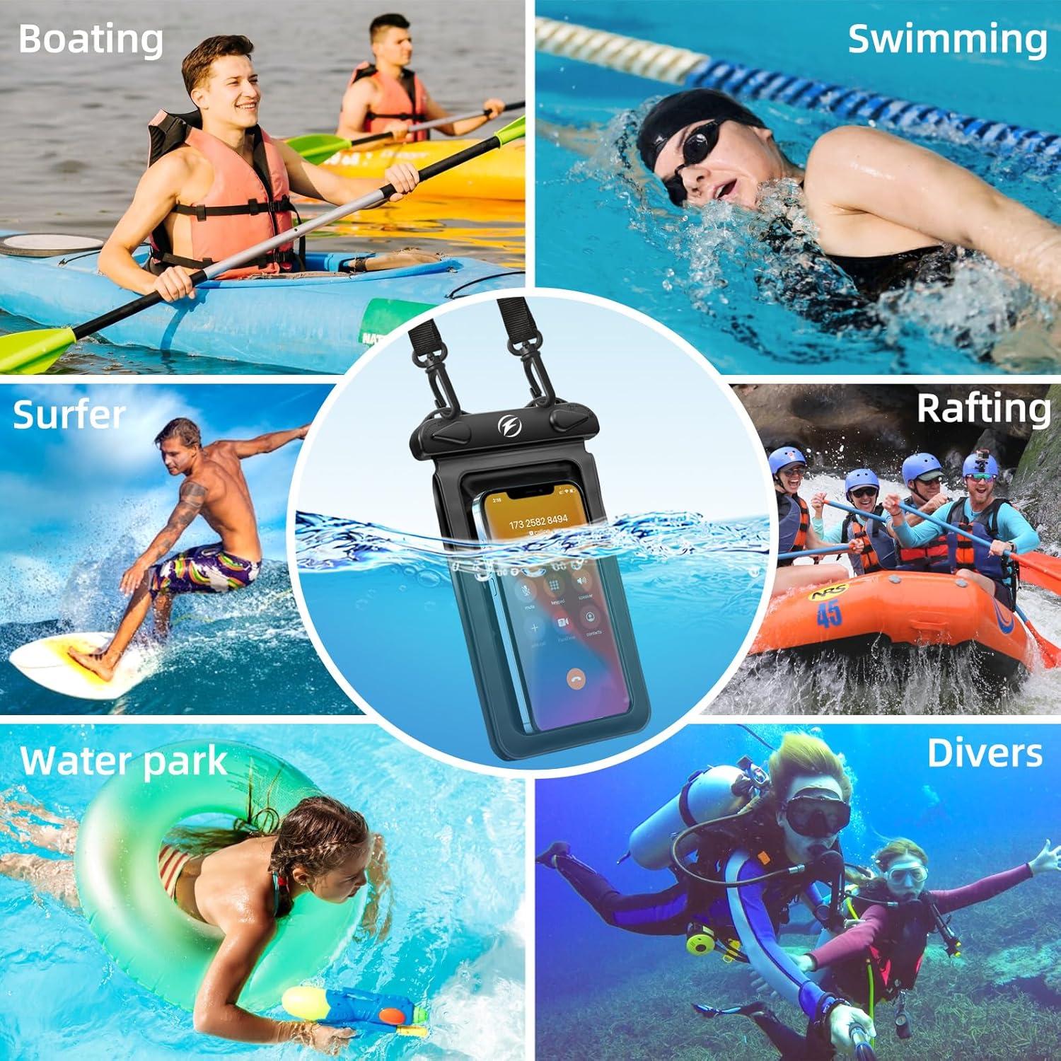 Funda de teléfono impermeable FONKEN 2 en 1 IPX8 21.34 cm