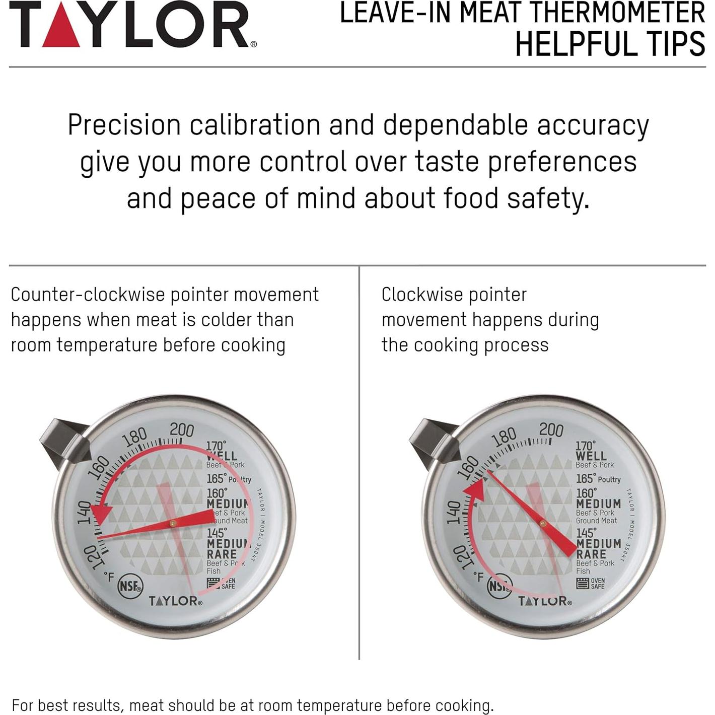Termómetro de Cocina Taylor Leave-In Acero Inoxidable 5.08 cm