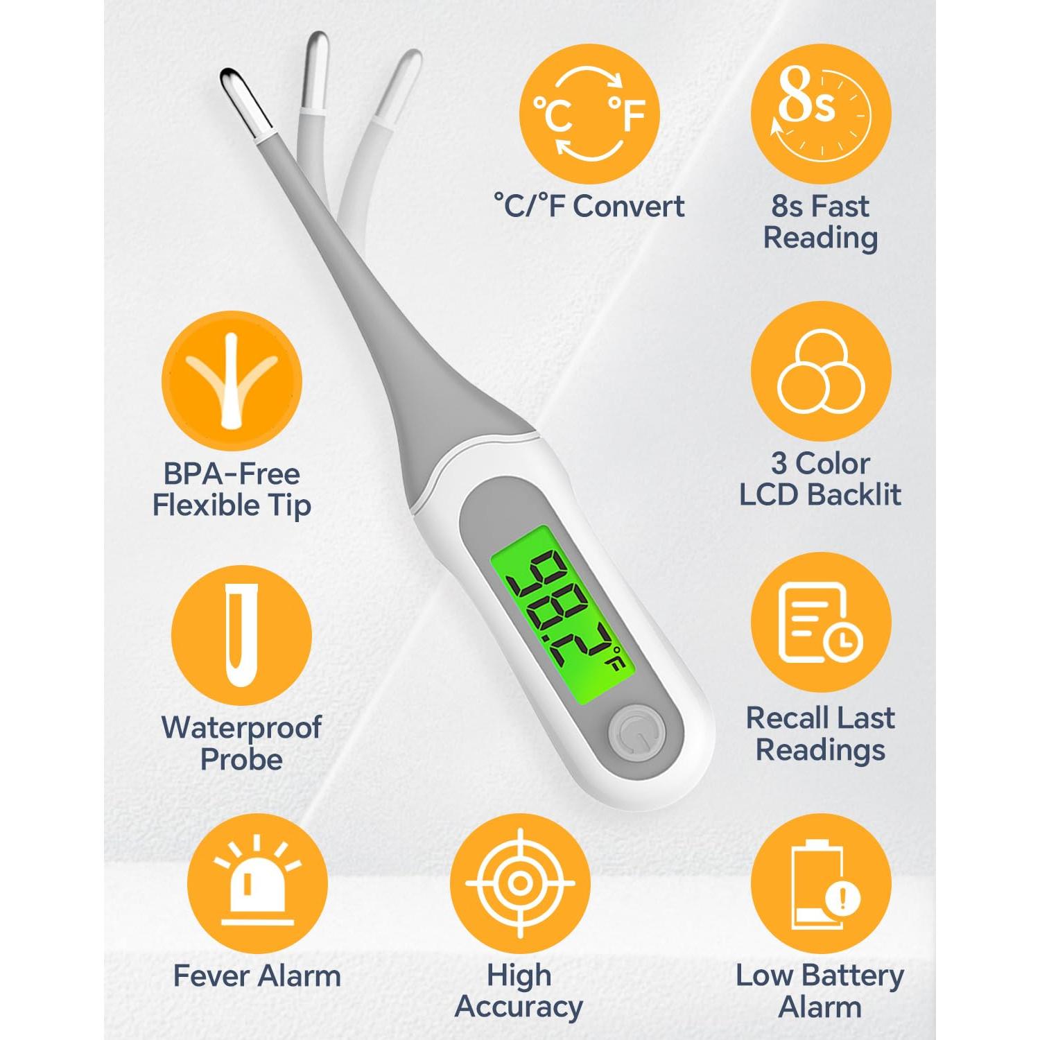 Termómetro Digital Oral Fiemack 8 Segundos Punta Flexible