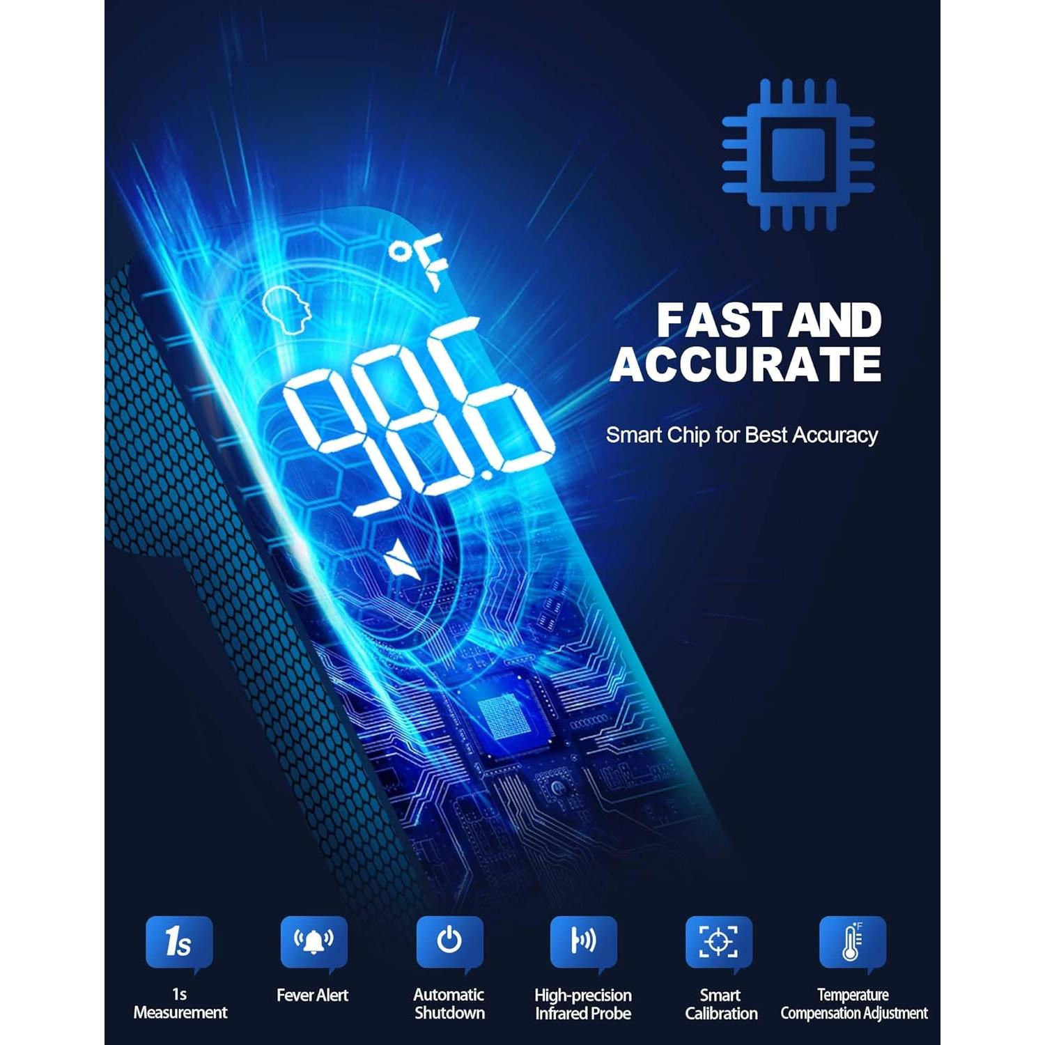 Termómetro Digital Infrarrojo ANMEATE FC-IR202 para Adultos y Niños