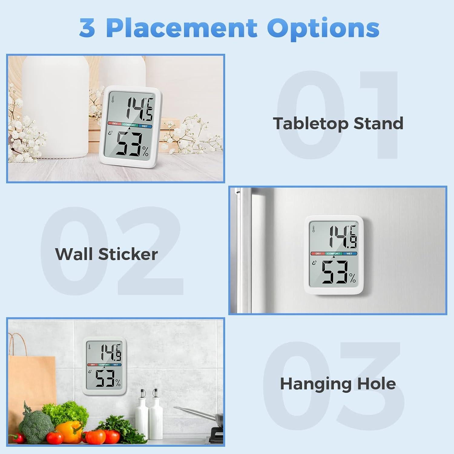 Termómetro Digital Higrómetro Shenzhen Anseny YZ6046 LCD 3.5"