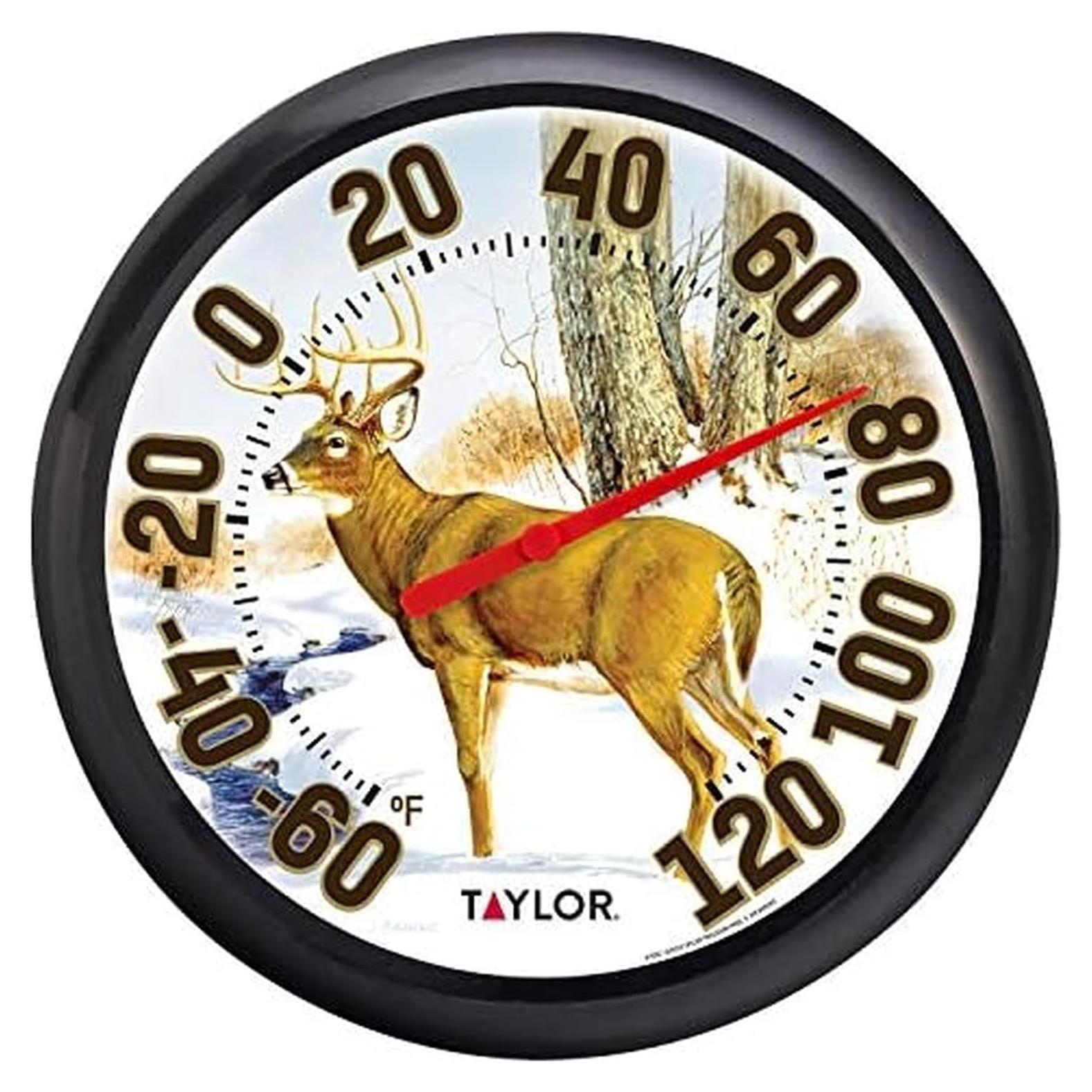 Termómetro de Dial Grande Taylor 33.66 cm Patrón Ciervo
