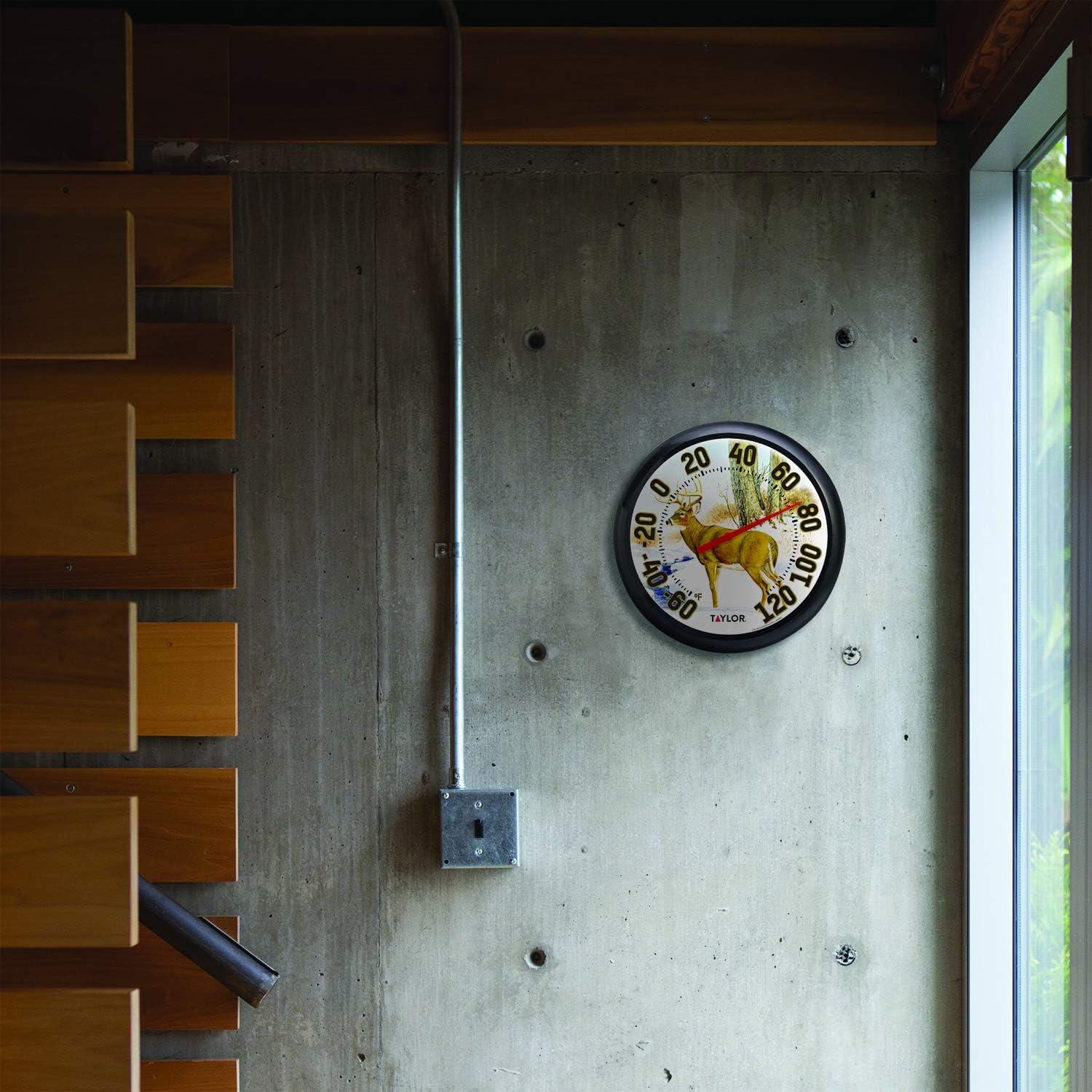 Termómetro de Dial Grande Taylor 33.66 cm Patrón Ciervo