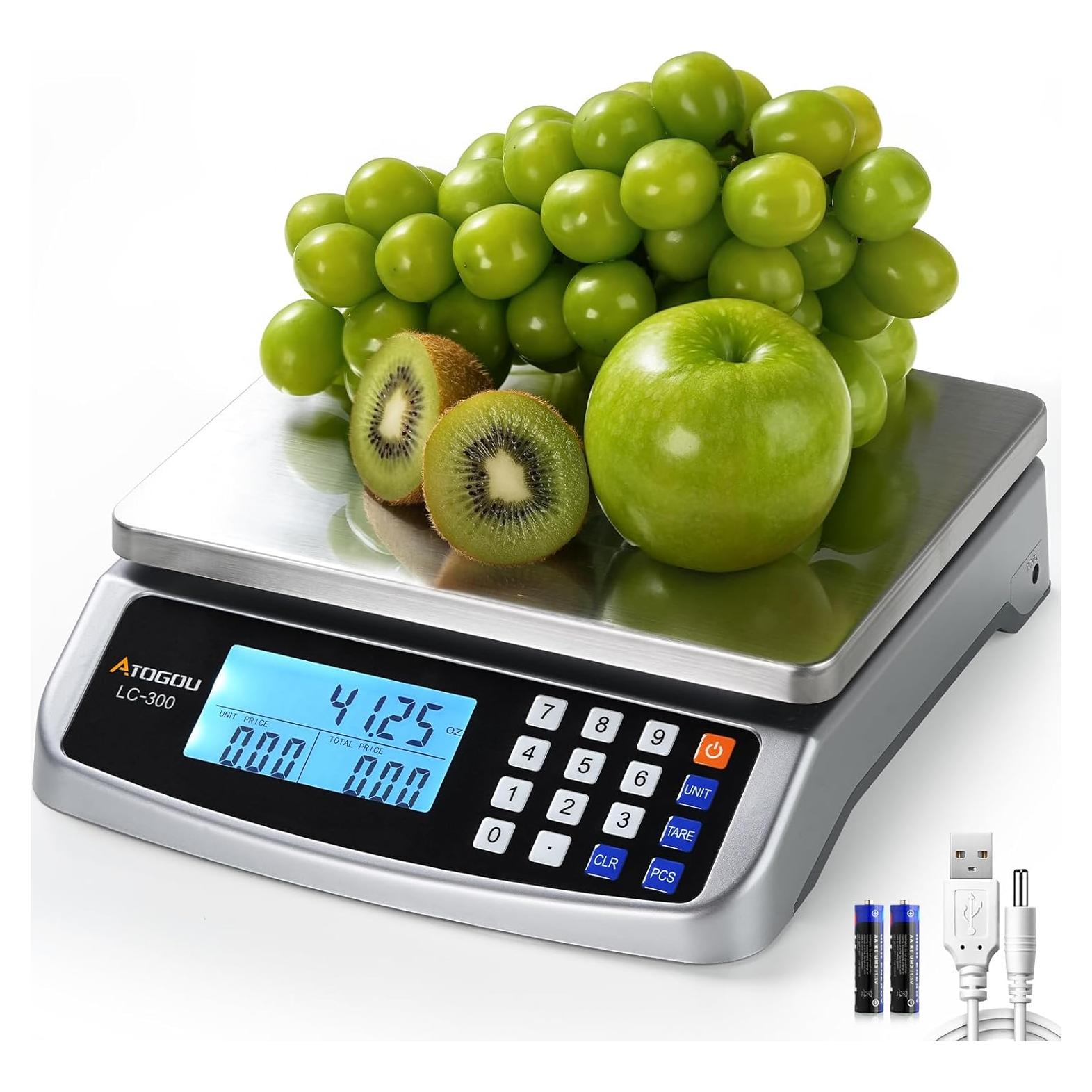 Escala de Cocina Digital ATOGOU 50kg Acero Inoxidable 304