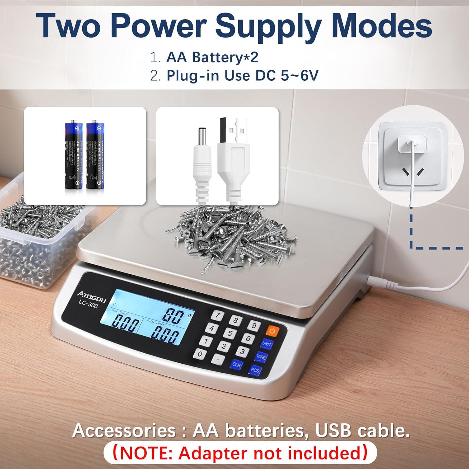 Escala de Cocina Digital ATOGOU 50kg Acero Inoxidable 304