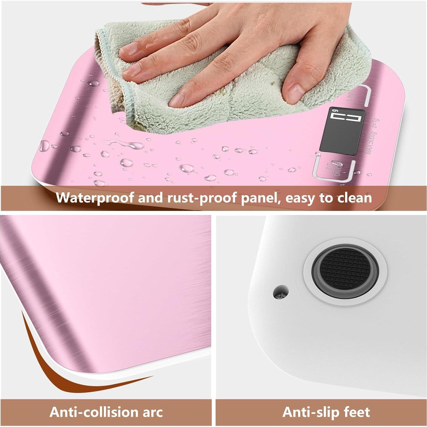 Balanza de Cocina Digital GeeRic 10kg Oro Rosa con Tara