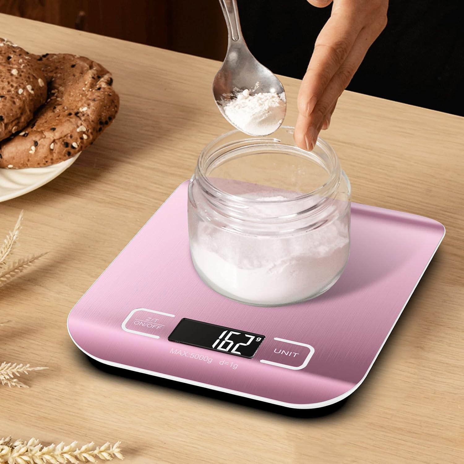 Balanza de Cocina Digital GeeRic 10kg Oro Rosa con Tara