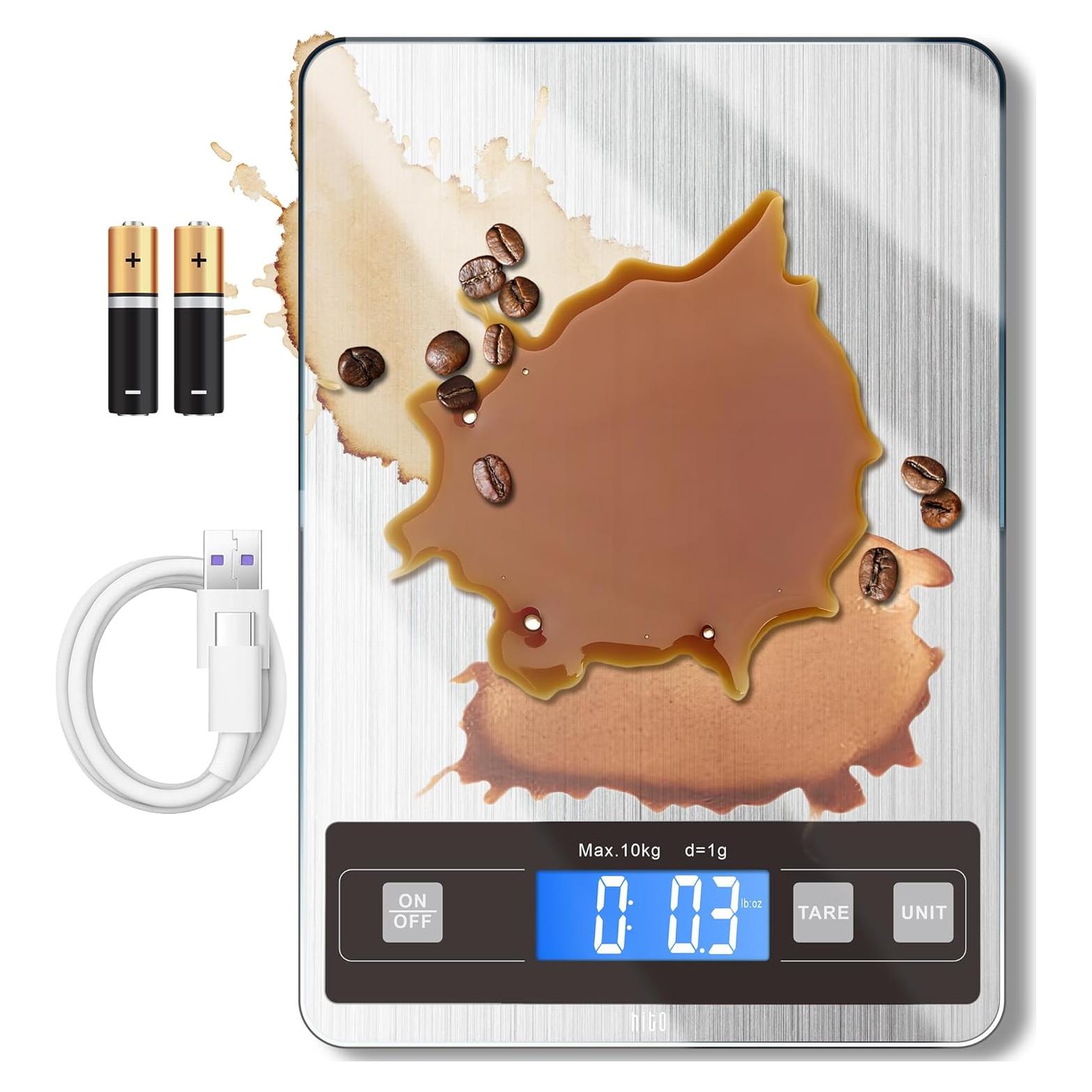 Balanza de Cocina Digital Hito 10kg Precisión 1g Acero Inoxidable