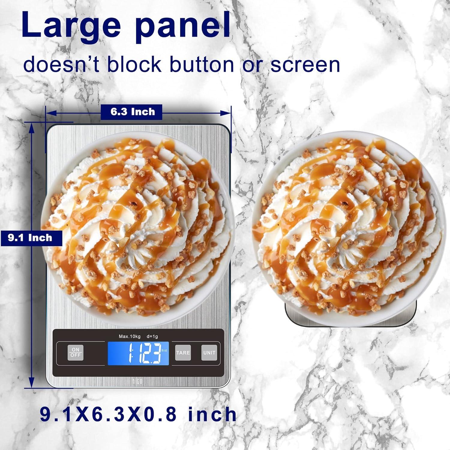 Balanza de Cocina Digital Hito 10kg Precisión 1g Acero Inoxidable