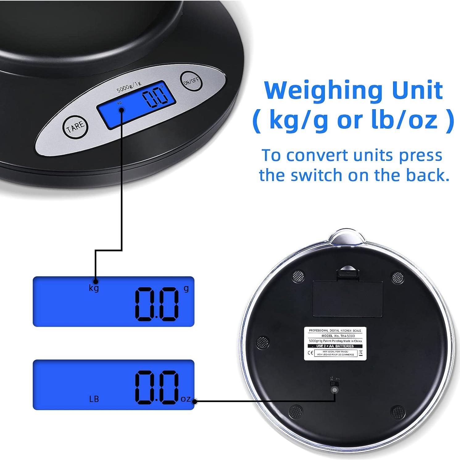 Balanza Digital de Cocina THINKSCALE 5000g Alta Precisión