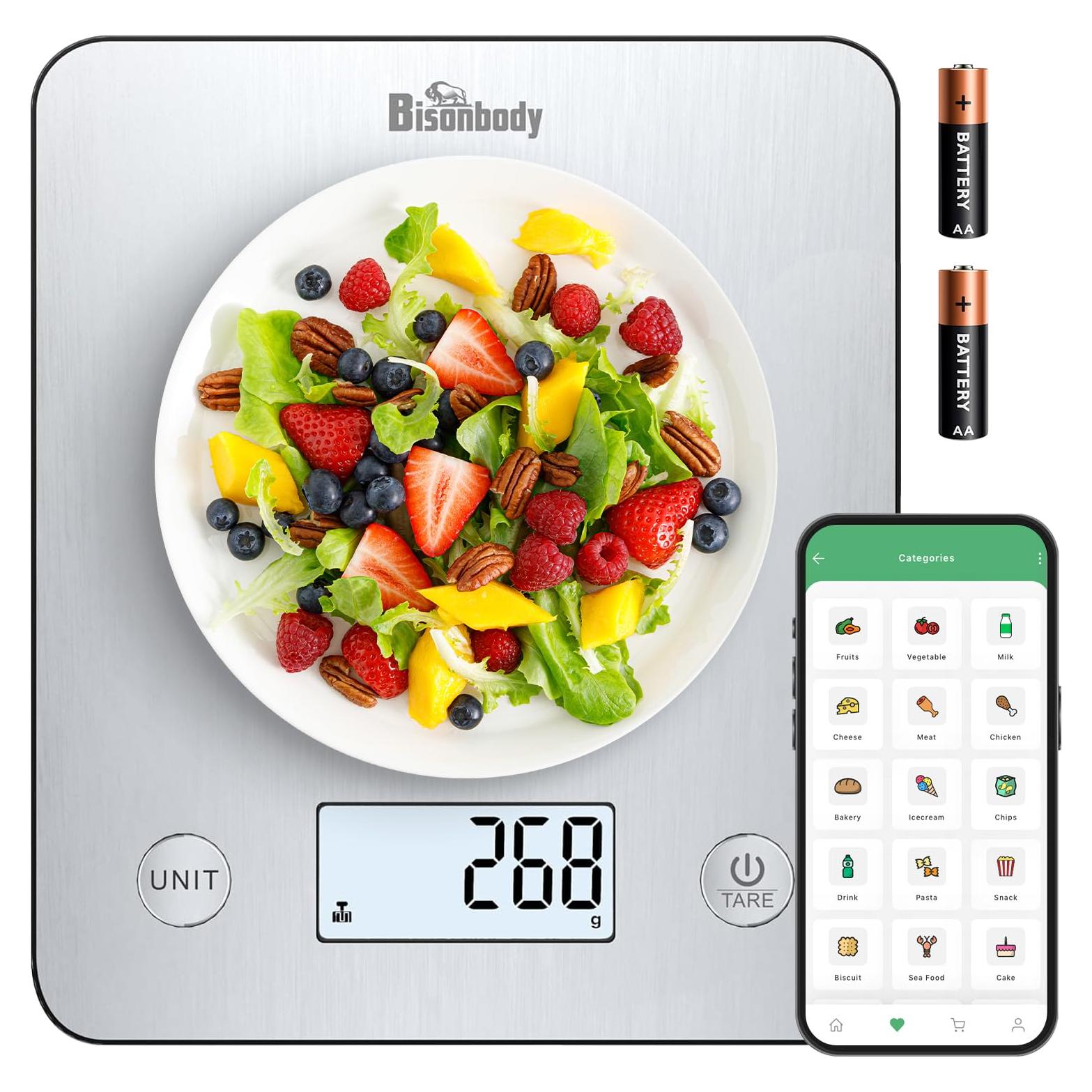 Báscula de Cocina Digital Inteligente Bisonbody 5kg con App