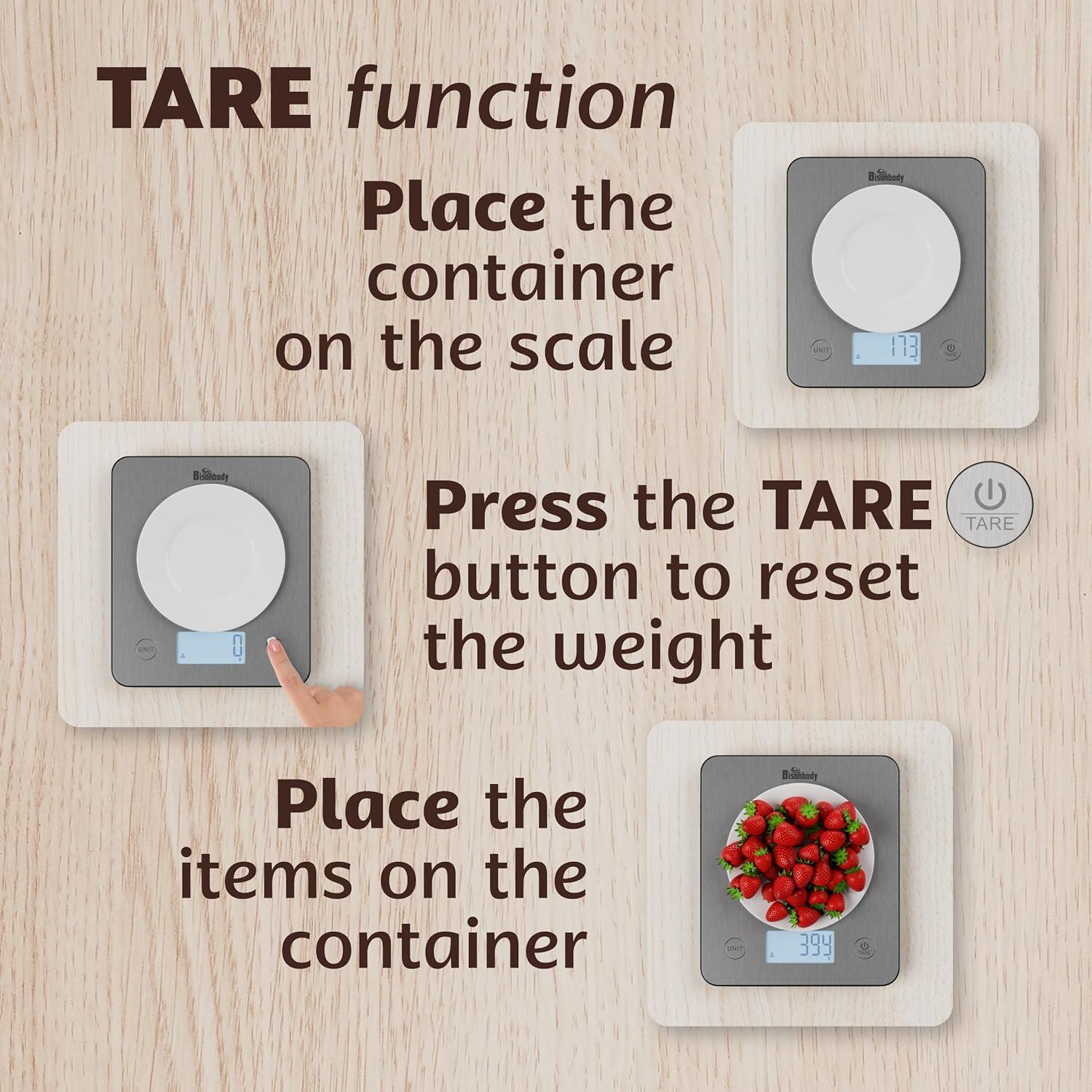 Báscula de Cocina Digital Inteligente Bisonbody 5kg con App