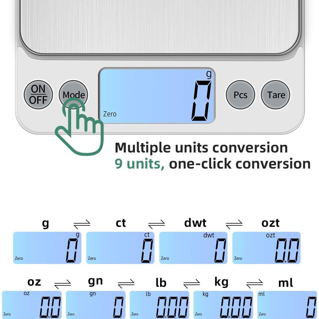 Báscula Digital de Cocina KUBEI 10kg/1g Pantalla LCD