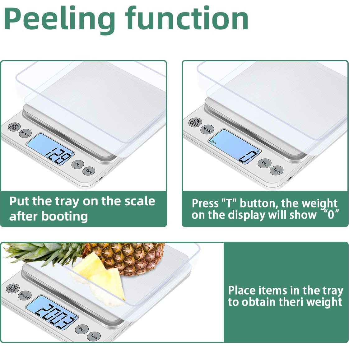 Báscula Digital de Cocina KUBEI 10kg/1g Pantalla LCD