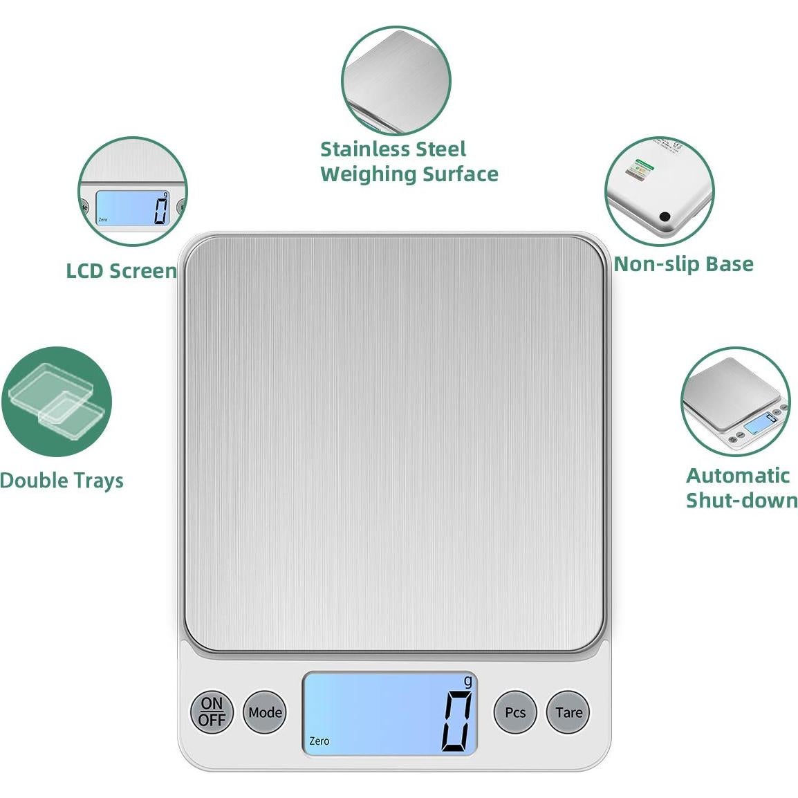 Báscula Digital de Cocina KUBEI 10kg/1g Pantalla LCD