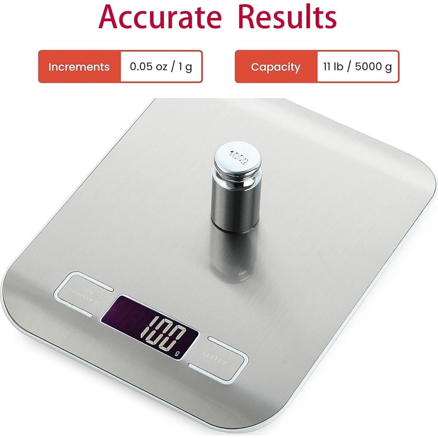 Báscula de Cocina Digital 5kg Acero Inoxidable LCD - Operational Shy