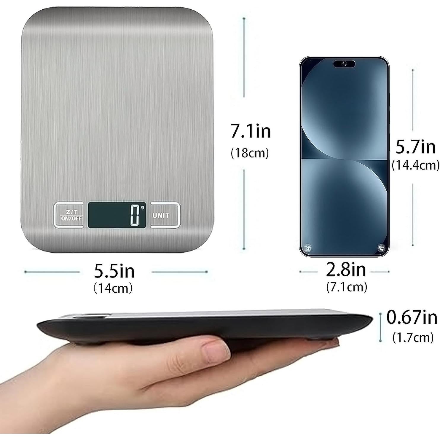 Báscula de Cocina Digital 5kg Acero Inoxidable LCD - Operational Shy