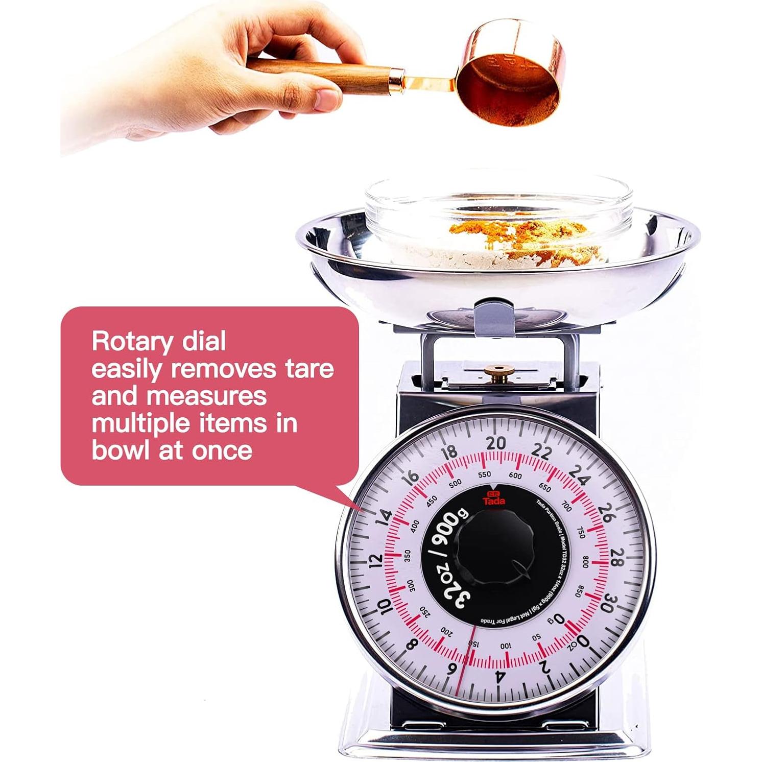 Escala de Cocina Mecánica TADA 900g Acero Inoxidable Retro