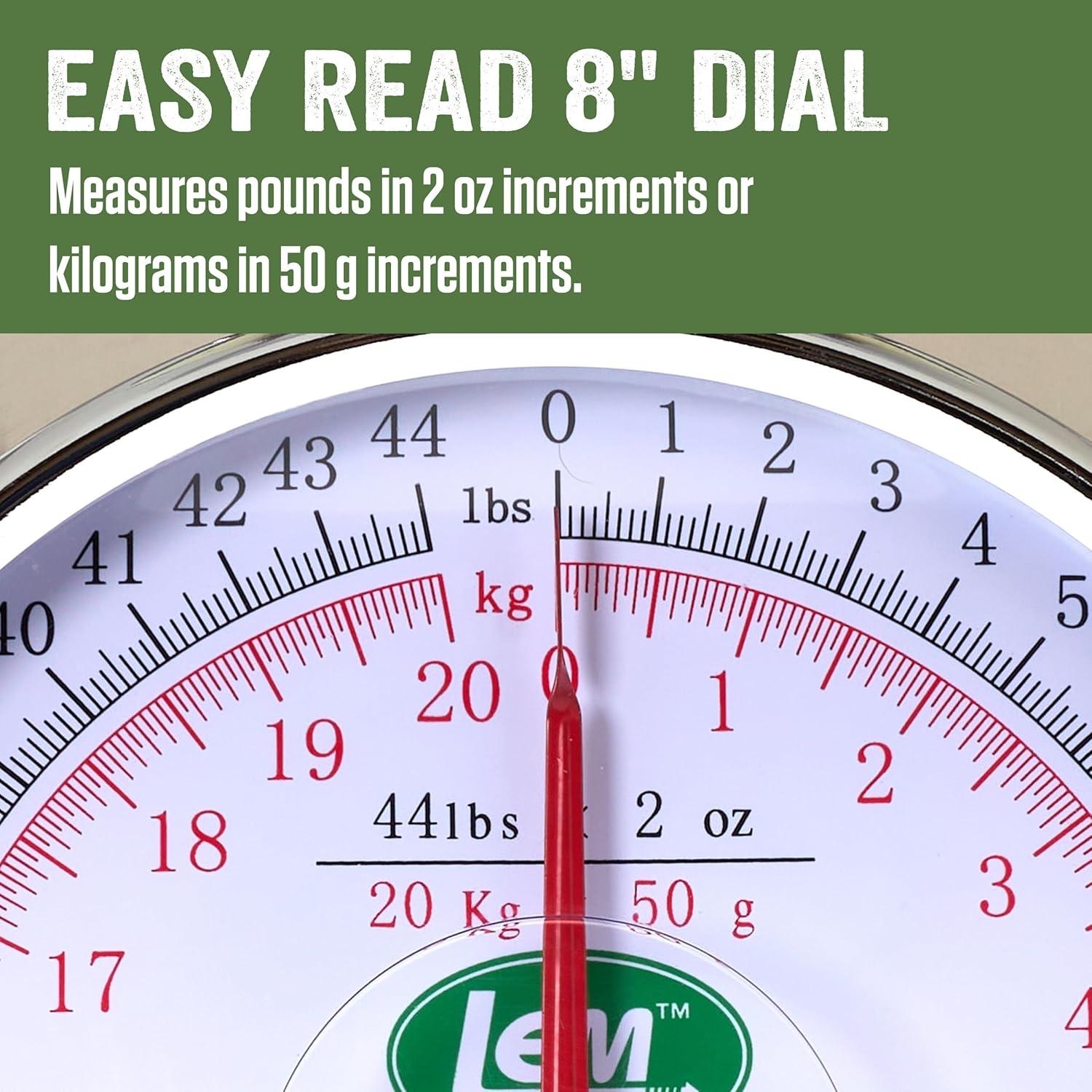 Escala de Acero Inoxidable LEM 20 kg, Dial 20 cm, 24x24 cm