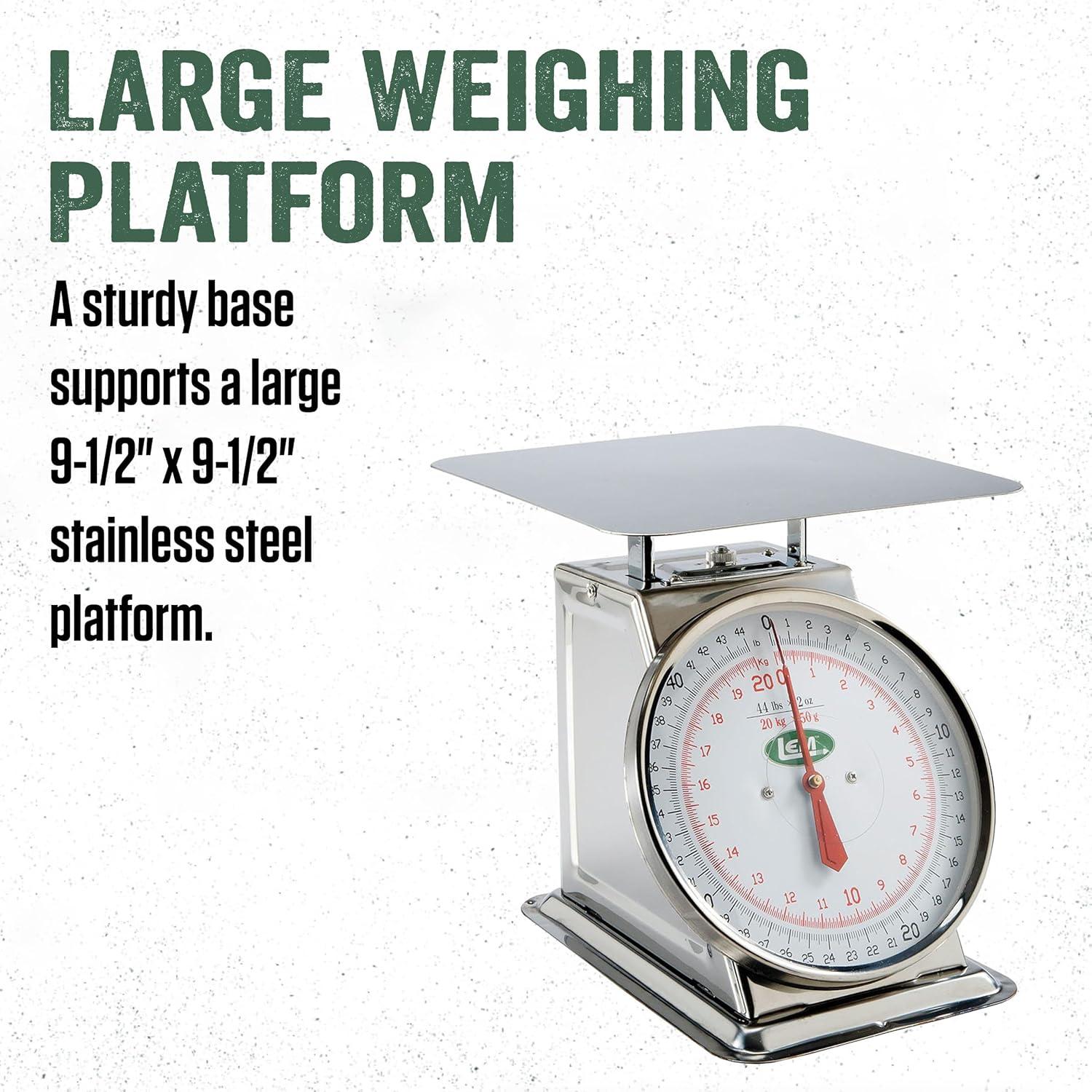 Escala de Acero Inoxidable LEM 20 kg, Dial 20 cm, 24x24 cm