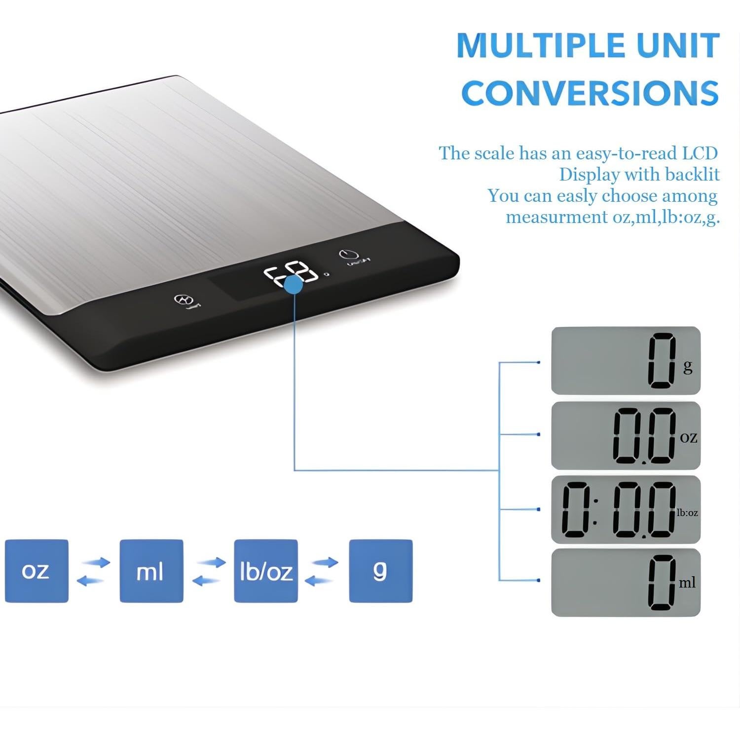 Báscula de Alimentos Inteligente SWEET KITCHEN 5kg Bluetooth
