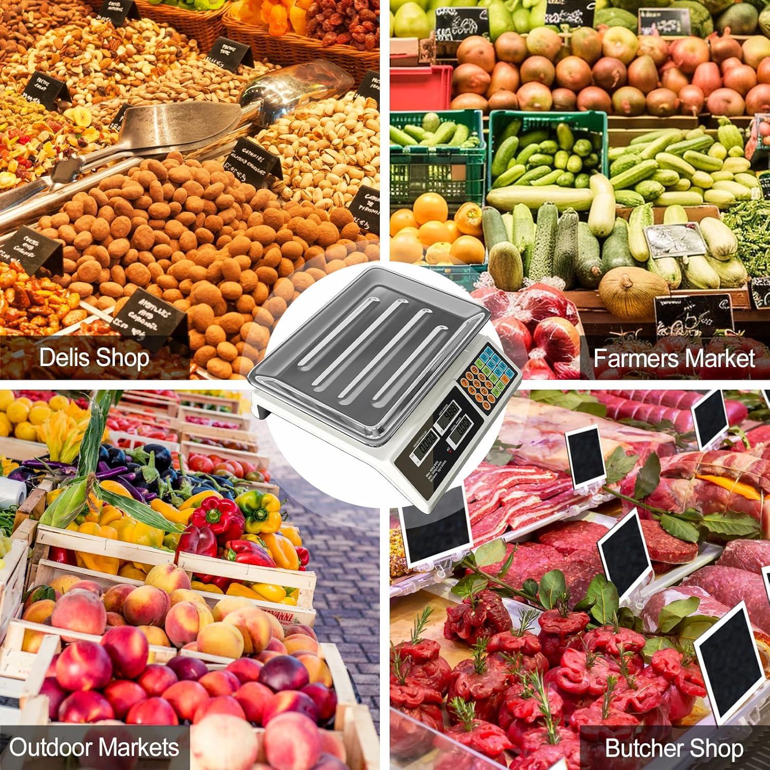 Balanza Digital Comercial YIFOR 40kg Acero Inoxidable LCD